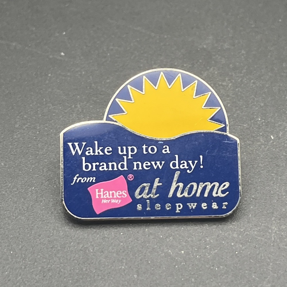 Hanes Her Way Wake Up To A Brand New Day At Home Sleepwear Lapel Hat Pin